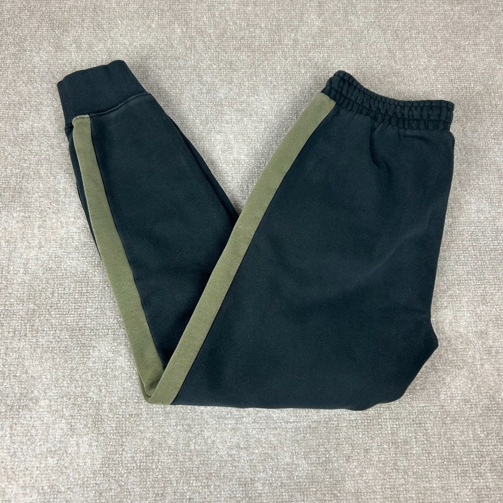 Puma Team Sweatpants Mens Medium Black Fleece Lined Logo Tapered Leg Drawstring‎